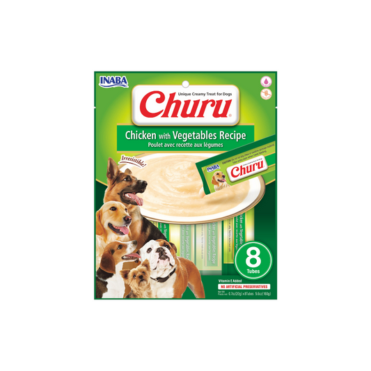 Churu para Perro - Sabor Pollo & Vegetales - 8 Tubos