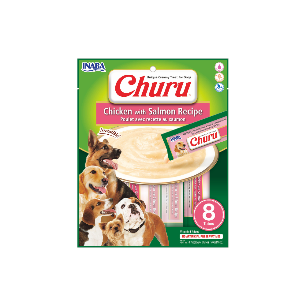 Churu para Perro - Sabor Pollo & Salmón - 8 Tubos